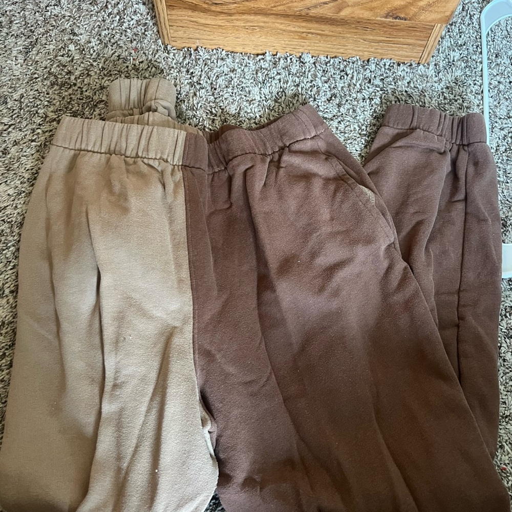 Hollister Tan and Brown Sweatpants Comfortable Joggers